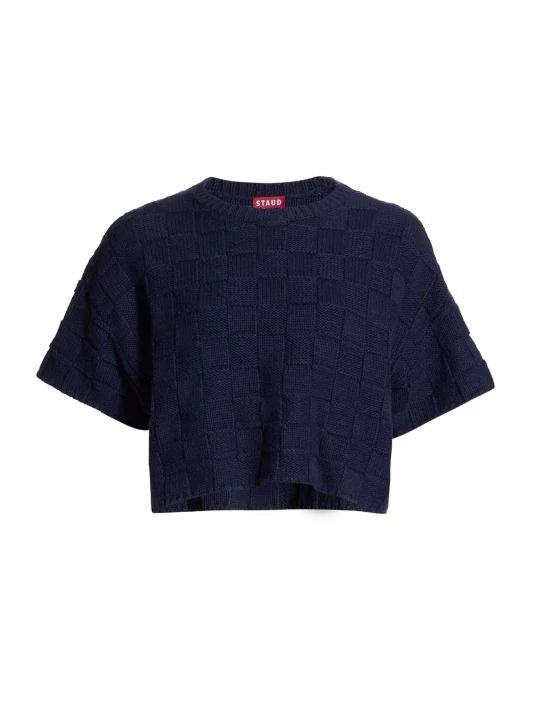 STAUD Basin Basketweave Cropped Sweater 3 STAUD Basin Basketweave Cropped Sweater