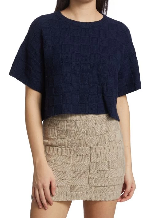 STAUD Basin Basketweave Cropped Sweater 5 STAUD Basin Basketweave Cropped Sweater - Image 3