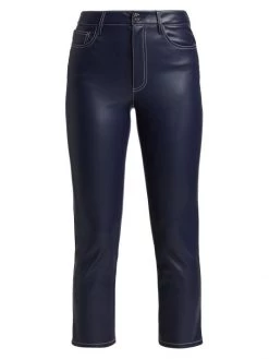 STAUD Faux Leather Cropped Pants