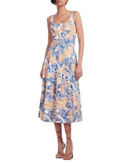 STAUD Wells A-Line Dress Land And Sea Tree 9 STAUD Wells A-Line Dress Land And Sea Tree -STAUD popular shop unnamed file 995