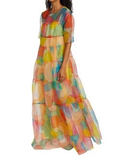 STAUD Hyacinth Tiered Abstract-Print Maxi Dress -STAUD popular shop unnamed file 999
